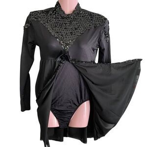 Curtain Call Costumes Lyrica Dress Womens Medium Long Sleeve Sequin Bodysuit Dan